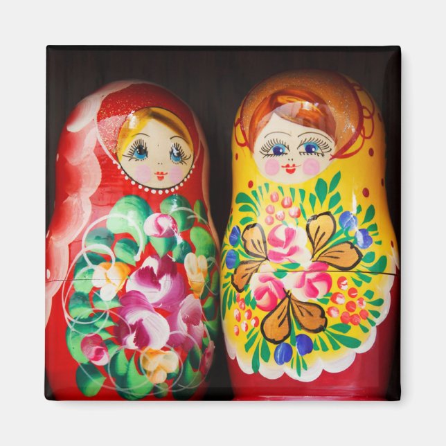 Imã Bonecas Matryoshka Coloridas (Frente)