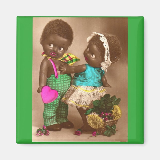 Imã Bonecas negras adoráveis da década de 1920 RPPC ap (Frente)