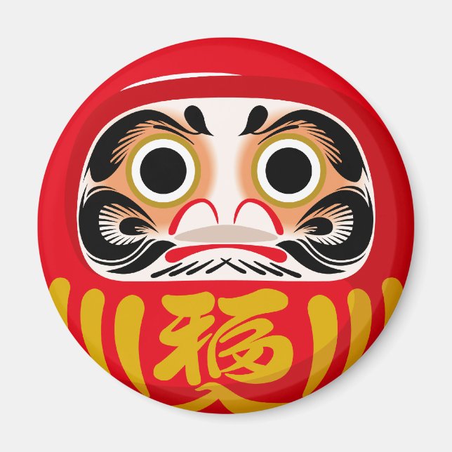 Imã Boneco Daruma (amuleto tradicional japonês de boa  (Frente)