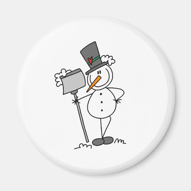 Imã Boneco de Neve com Pá (Frente)