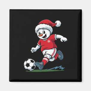 Imã Boneco de Neve de Natal Jogando Futebol Jogador Di