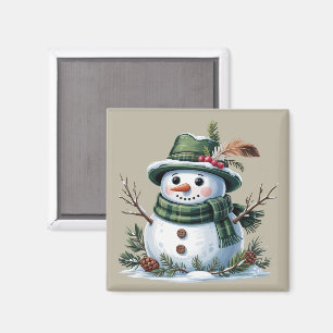 Imã Boneco de Neve de Natal Temporada de Inverno Feria
