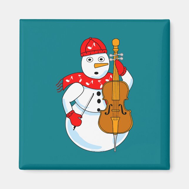 Imã Boneco de Neve de Violoncelo (Frente)