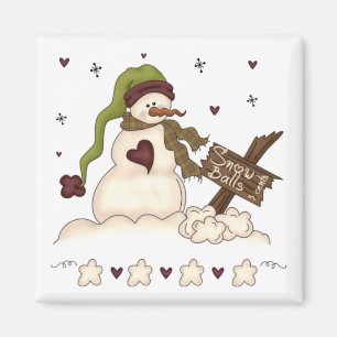 Imã Boneco de neve e Snowballs