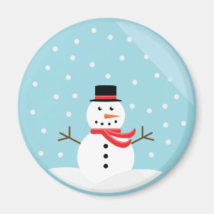 Imã Boneco de neve em um ímã do globo da neve -
