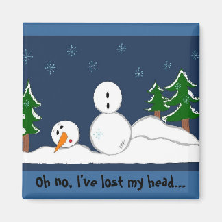 Imã Boneco de Neve Engraçado com Dito