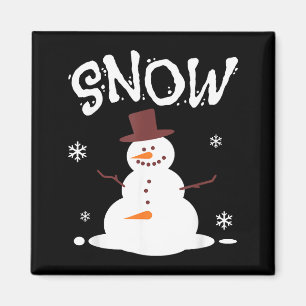 Imã Boneco de Neve Engraçado e Soprador de Neve Casal