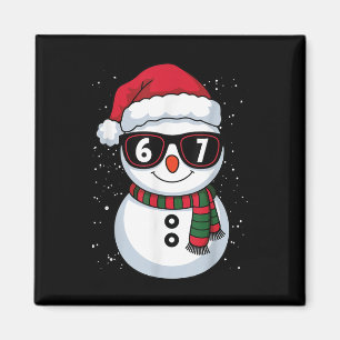Imã Boneco de Neve Engraçado Seis Sete Natal 67 Meme G