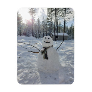 Ímã Boneco de neve feliz fotografia original de invern