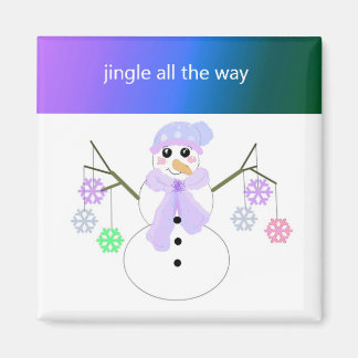 Imã Boneco de Neve Flakie com Flocos de Neve