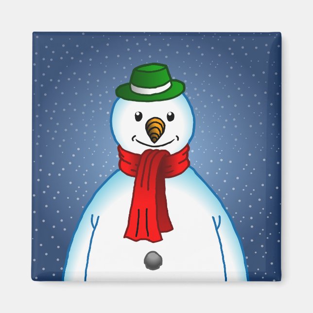 Imã Boneco de Neve Fofo & Alegre (Frente)
