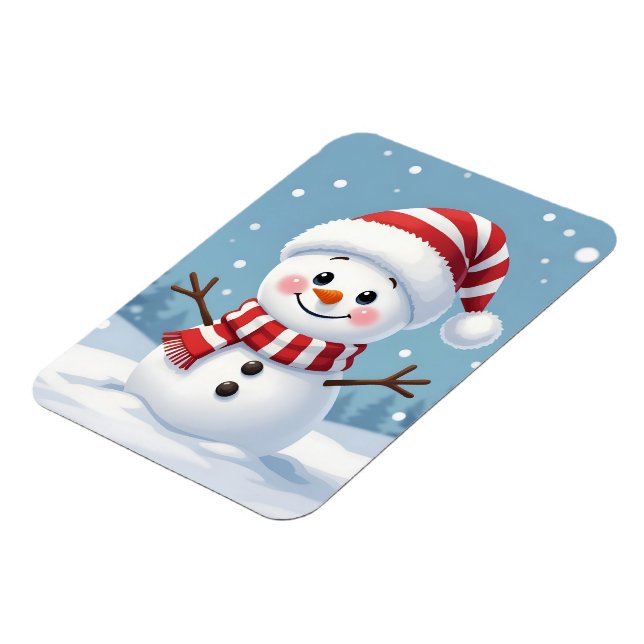 Ímã Boneco de neve fofo com cachecol e chapéu (Left Side)