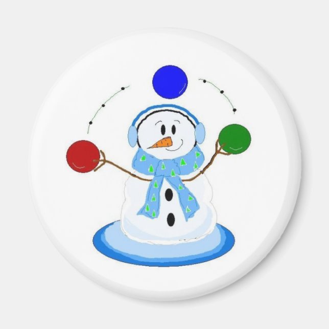 Imã Boneco de Neve Malabarista (Frente)