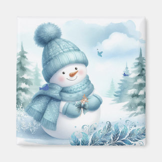 Imã Boneco de Neve Mundo Azul Gelado
