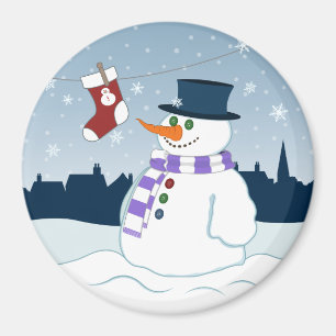 Imã Boneco de neve & Natal da meia