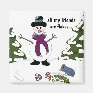 Imã Boneco de Neve Snowflake Ímã Divertido