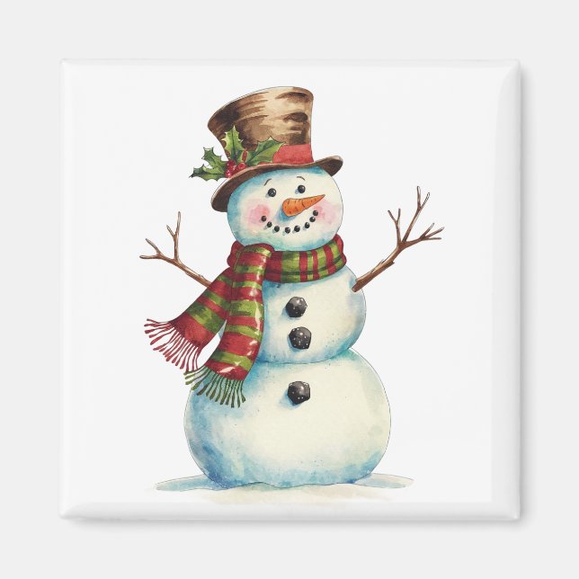 Imã Boneco de Neve Vintage (Frente)