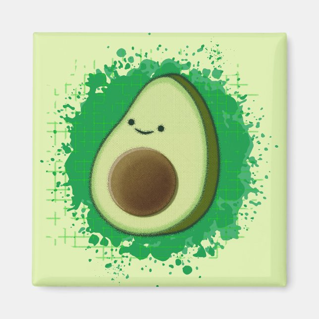 Imã Bonita Cartoon Avocado (Frente)