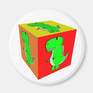 Imã Bonita Cartoon Dino Cube Art