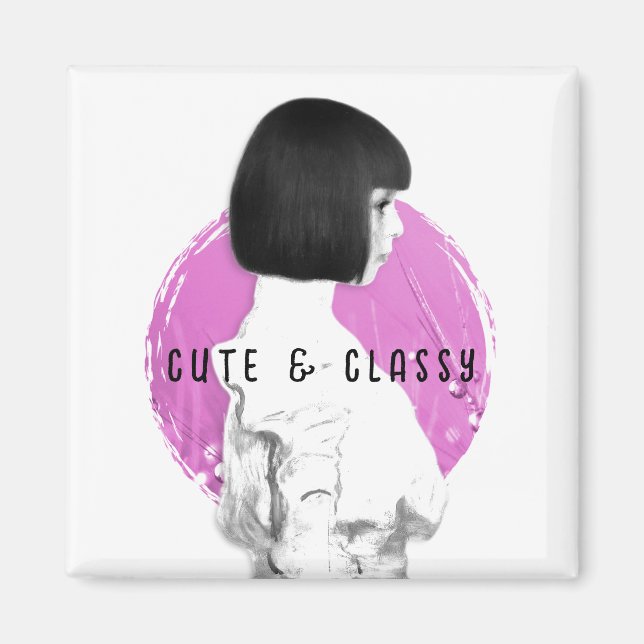 Imã Bonita e Clássica Rosa e Preta (Frente)