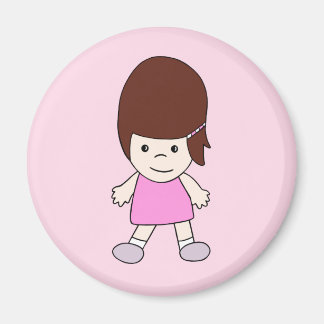 Imã Bonita e Feliz Garota de Cartoon em Leve