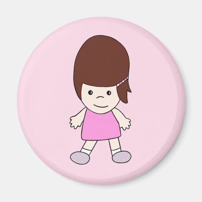 Imã Bonita e Feliz Garota de Cartoon em Leve (Frente)