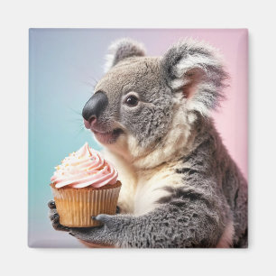 Imã Bonita Koala Com Gradiente De Pastel Cupcake