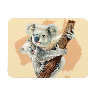 Ímã Bonita Koala Mãe e Bebê