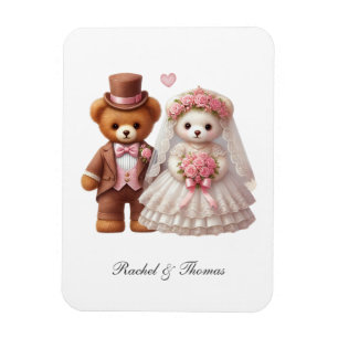 Ímã Bonita Noiva De Urso De Teddy E Casamento De Noite