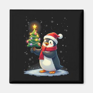 Imã Bonita Pinguim Árvore de Natal Pajama Meninas Funn