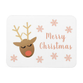 Ímã Bonita Reindeja de Natal Rosa Dourada