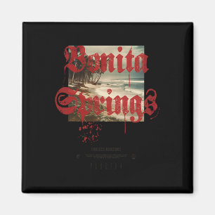 Imã Bonita Springs Flórida Fl Tatuagem Vintage Praia S