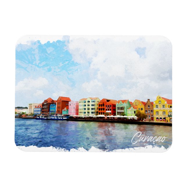 Ímã Bonita Viagem da ilha Curucao (Horizontal)