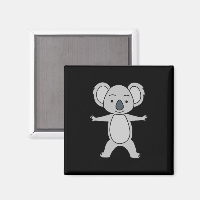 Imã Bonitinho Koala Com Sorriso Em Pé (Front/Back)
