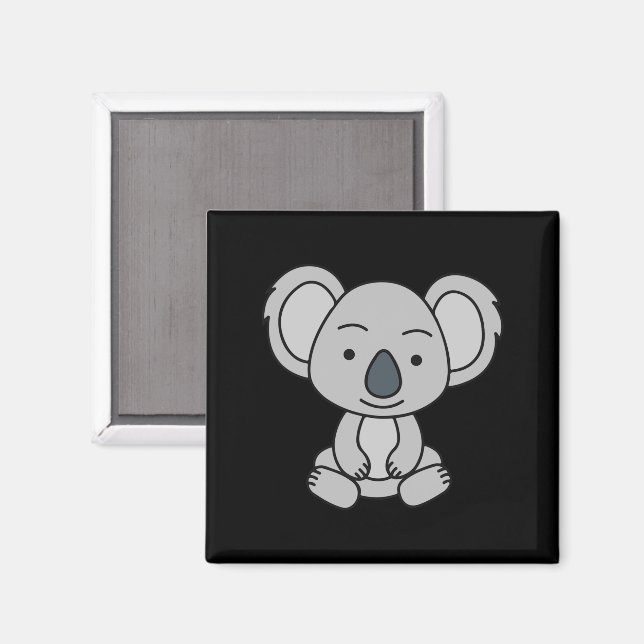 Imã Bonitinho Koala Com Sorriso Sentado (Front/Back)