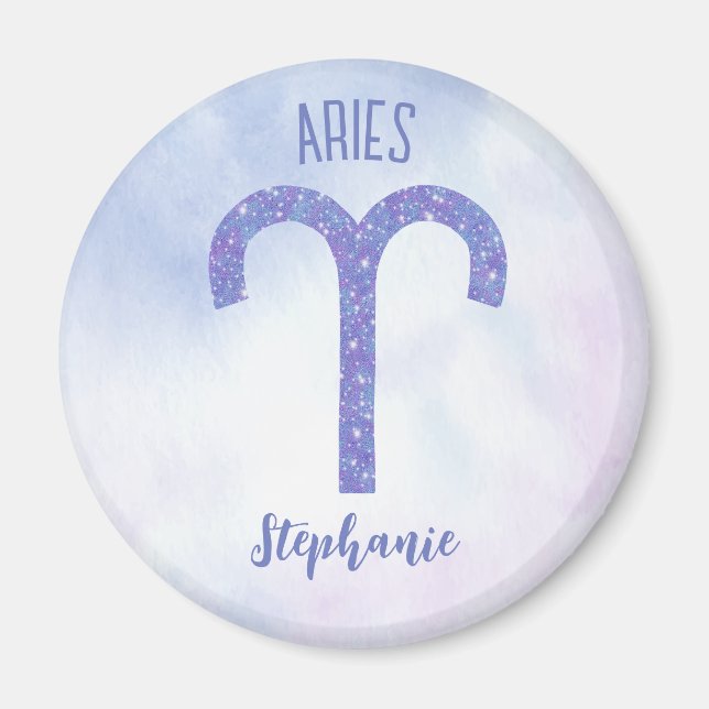 Imã Bonito Aries - Sinal de astrologia - Roxo Personal (Frente)
