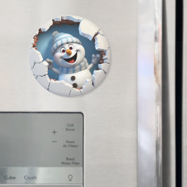 Imã Bonito boneco de neve de Natal através da parede i