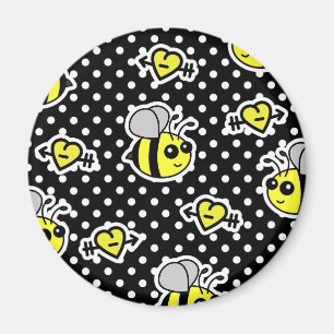 Imã Bonito Bumble bolinhas amarelas e pretas da abelha