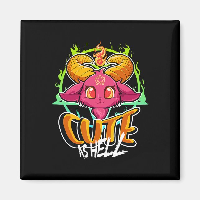 Imã Bonito Como Inferno Halloween Kawaii Phomet Engraç (Frente)