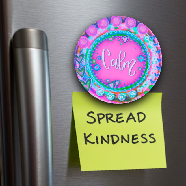 Imã Bonito Coração Rosa Calma Tendy Modern Divertido (Criador carregado)