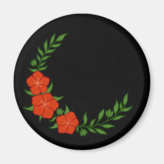 Imã Bonito Crescente Coroa de Flores Vermelhas