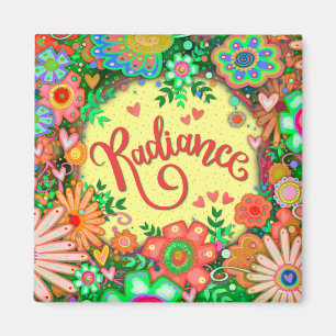 Imã Bonito Diversão de Radiações Corações Florais Insp