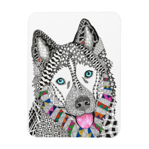Ímã bonito e colorido 3" do rouco Siberian x4 "
