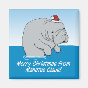 Imã Bonito e engraçado Manatee Claus