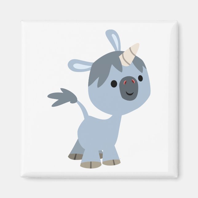 Imã Bonito e Feliz Cartoon Baby Unicorn Magnet (Frente)