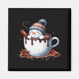 Imã Bonito Homem De Neve De Chocolate Quente De Natal