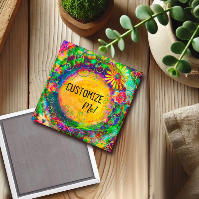 Imã Bonito Inspirividade Floral Personalizável Difusão (Criador carregado)