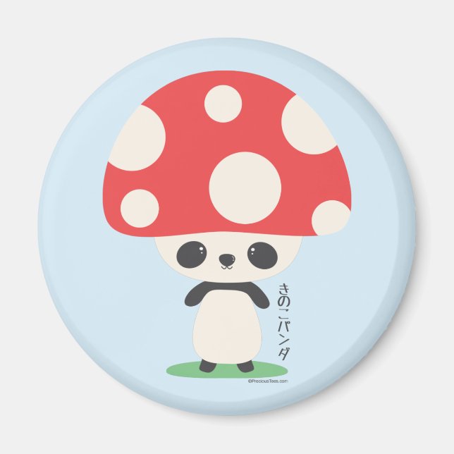 Imã Bonito Kawaii Japonês Kinoko Mushroom Panda (Frente)