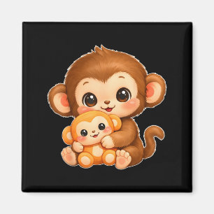 Imã Bonito Kawaii Macaco Soco Bebê Gráfico Grande Amor