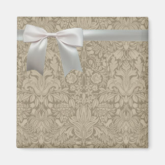 Imã Bonito Linen White Lace Antique de Casamento 